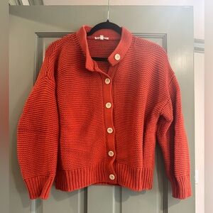 Alex Mill Brick Red Button-Up Knit Cardigan